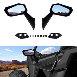 KAKABAS Front Door Rear View Side Mirrors Compatible with Can-Am Maverick X3 / X3 MAX 2017-2021, Pair of Fully Foldable Ajustable HD Side Mirrors,Replace OEM #715004236