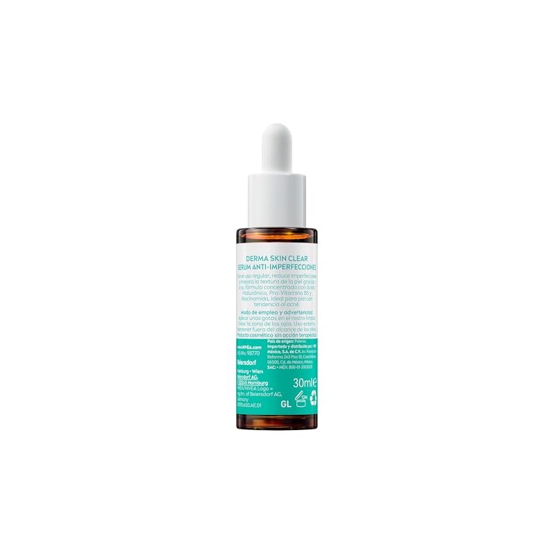 NIVEA Serum Anti-Imperfecciones Derma Skin Clear 30ml, Con Ácido Hialurónico,