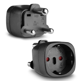 Oblinple 2 Stück Südafrika Reiseadapter, EU nach Südafrika Adapter, Südafrika Reisestecker, Deutschland Südafrika Steckdose, EU zu Typ M Stecker für Mosambik Bhutan Namibia Botswana (Schwarz)