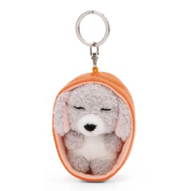 NICI Keyring Sleeping Pets Dog Poodle Grey