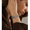 ESSNAMS 3Pcs Cable Cuff Bracelets Set, Trendy Cute Gold and