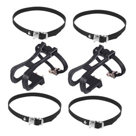 Mipcase 1Set Wear Resistant Bike Toe Clips with Replaceable Straps Bike Toe Cages for and Road Convenient Foot Pedal Control for Enhanced