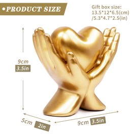 COJOSQC Minimalist Heart Hand Sculpture Decor, Anniversary or Birthday Gifts for Women, for Bathroom, Wedding, Home, Living Room, Dining Room, Teacher's Desk, Office, (Small)