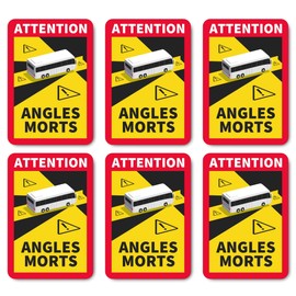 Attention Angles Morts Dead Spot Sticker Pack of 6 for Buses, Caravans, Vans (Bus6)