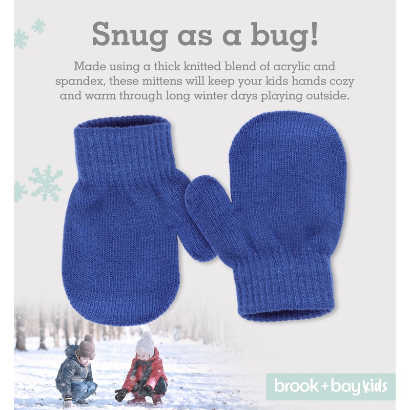 Brook + Bay Toddler Mittens - Kids Magic Gloves Knit