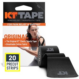 KT Tape Cinta atlética de kinesiología elástica de algodón Original, Paquete de 20, Tiras de Corte de 10 Pulgadas