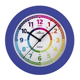 Atlanta 4483-5 Children's Wall Clock without Ticking for Boys Blue