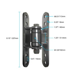 X-zrchoice Heavy Duty Gate Hinges for Swing Gates and Wood Fence, Metal Door Hinges Bolt on or Weld on Large Vehicular Gates and Post, Adjustable Gate Hinges for Driveway Up to 1100 Pounds (2Pcs)