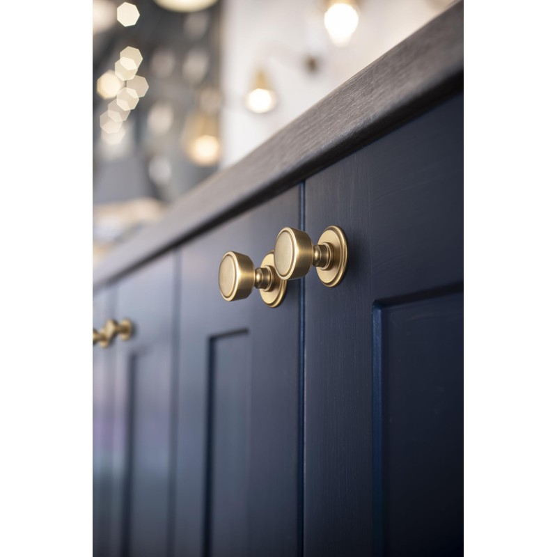 Goo-Ki 6 Pack Cabinet Knobs with Backplate Champagne Bronze Drawer