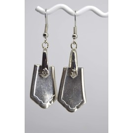 Recycled Silverware jewelry earrings created from actual vintage silverplate spoons and forks handcrafted SWE3