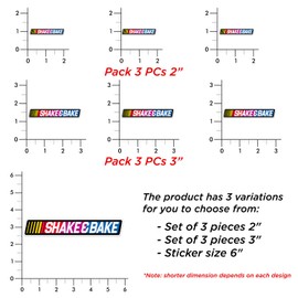 3 PCs Shake and Bake Ricky Bobby Vinyl Bumper Sticker Sticker for Helmet Dirt Racing Bike Car Truck Motorbike 3 Inches
