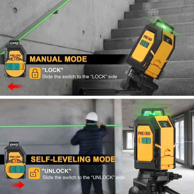 PREXISO 360° Laser Level with Tripod, 100Ft Self Leveling Cross
