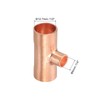 uxcell 1/2" x 1/4" x 1/2" 15Pcs Copper Reducing Tee