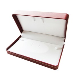 Pearl necklace case with storage for earrings and piercings [Jewelry] [Cushion color: white] (gift/accessory case/pearl pearl neck case) (1 red)