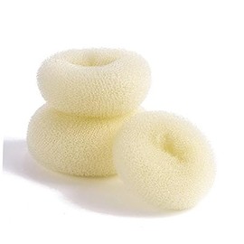 FRCOLOR 3pcs Hair Donut Bun Maker Set Beige Small Large Sizes Easy to Use Hair Styling Tool for Women for Elegant Updos and Buns