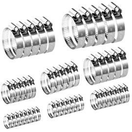 70-Piece Stainless Steel Hose Clamp Assortment Kit (1/4"-2"/6-51mm) - Corrosion-Resistant Worm Gear Clamps for Automotive, Plumbing, Fuel Lines, Ducting & Mechanical Applications with Storage Box