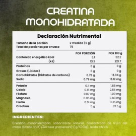 Coura - Creatina Monohidratada 450 G - 75 Porciones De 6 G - Con Magnesio, Potasio, Calcio, Hierro Y Fósforo - Apoyo A Fuerza, Rendimiento Y...       
