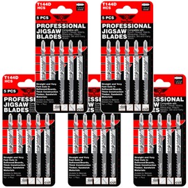 25 x TopsTools T144D Straight and Fast cuts Jigsaw Blades Compatible with Bosch, Dewalt, Makita, Milwaukee and many more