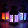 LED Lantern with Effect, Decorative Mood Lantern (Black - Coloured