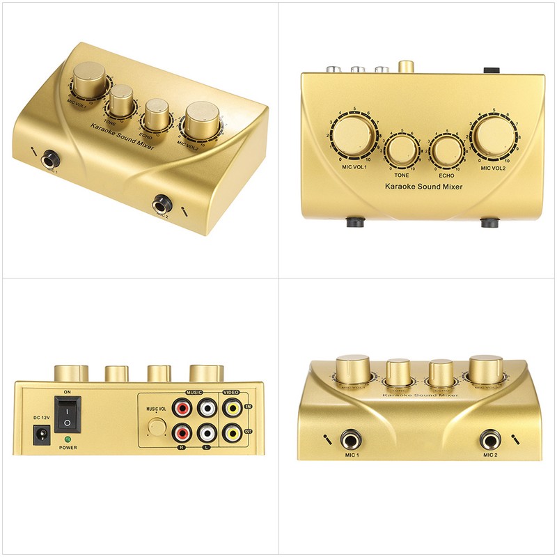 Karaoke Sound Mixer Dual Mic Inputs With Cable