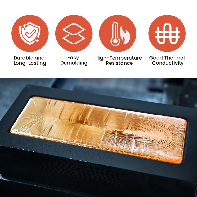 Nelyrho 2 Pieces 1kg Graphite Ingot Molds for Casting Gold