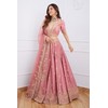 TRENDMALLS Satin Embroidery Sequence Work Lehenga Choli Unstitch Blouse with