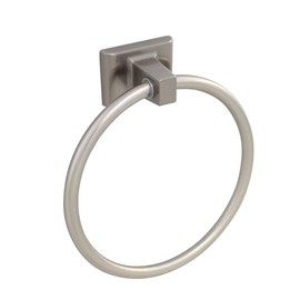 Formosa Design Hardware Towel Ring Variety of Finishes and Styles Available (Square Style, Brushed Nickel)