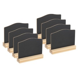 PATIKIL Mini Tabletop Chalkboard Signs, 8Pcs Small Chalkboard Signs with Easel Stand Double Side Wooden Arch Chalkboard for Food Labels Party Weddings Event Decorations
