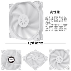 Novonest 12WT3-3 PC Case Fan, 4.7 inches (120 mm), Silent Type, 1.0 inch (25 mm) Thick, 1,200 rpm, Small 3 Pin and Peripheral 4 Pins, 3 Pieces, 1 Set, White