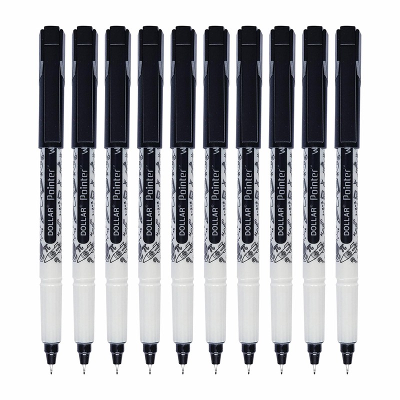 WOW Fineliner Pens Set, Fine Point (0.3mm), BLACK, Pack of