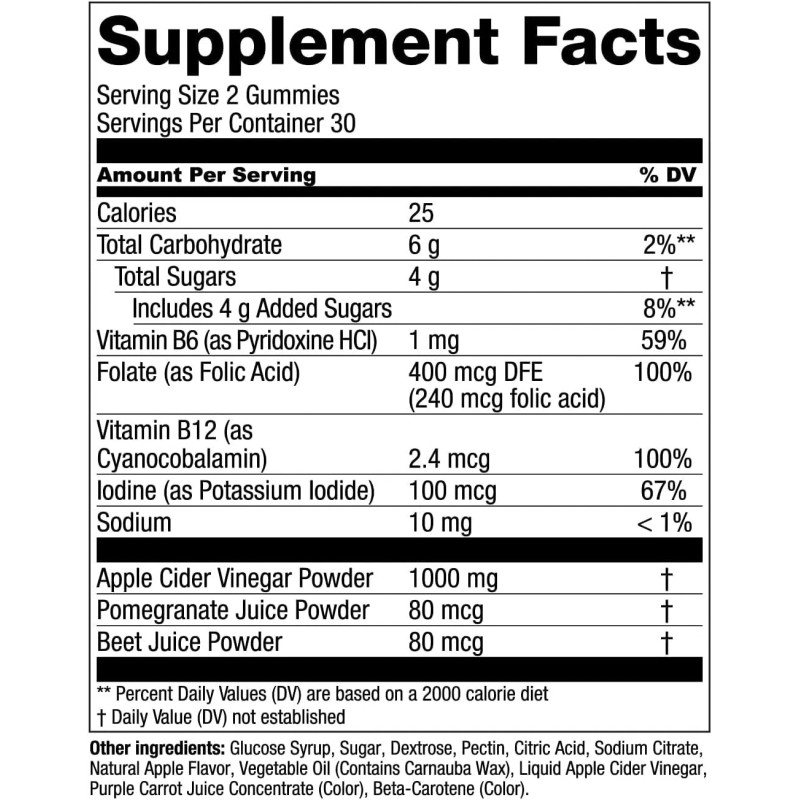 Essential Elements Apple Cider Vinegar Gummies 60 Count Immune Support