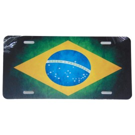 Brazil National Flag License Plate 6 X 12 Inches New Aluminum Made In USA
