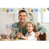 The Dreidel Company Dripless Premium Tapered Hand Decorated Multi Blue