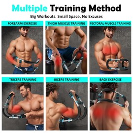 JAWZAR Twister Arm Exerciser – Adjustable Power Bar for Chest, Arm & Shoulder Workouts, Detachable Upper Body Workout Equipment for Home & Gym, Twister Arm Trainer, 40–110 lbs