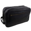 Oakridge Leather Mens Washbag - Black