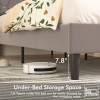 Vecelo Bed Frame with LED Light USB Ports Queen Full