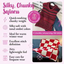 Ombré-Encore Chunky Ombre Yarn for Crocheting, 3 Balls, 507Yds/420G, Free Patterns - Multi Colored Bulky 5 Weight Yarn for Knitting - Coffee Cream