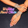CASDRE Sparkly Rhinestone Gloves Fingerless Wedding Crystal Glove Bridal Hand