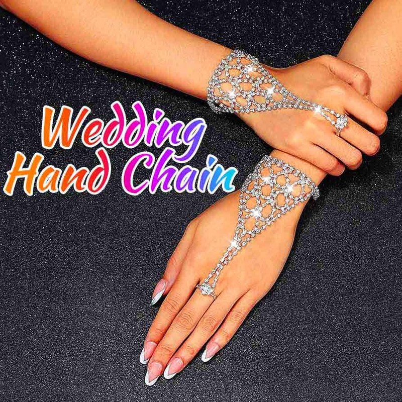 CASDRE Sparkly Rhinestone Gloves Fingerless Wedding Crystal Glove Bridal Hand