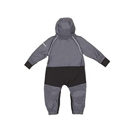 Stonz Kids Rain Suit - Toddler & Kids One Piece Outdoor Coverall with Hood - Waterproof Kids Clothes with Reflective Seams (2T, Heather Grey)