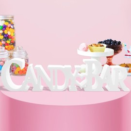 Lets Joy Candy Bar Decoration, Candybar Decorative Wood, Candy Bar Sign, Candy Bar Accessories, Candy Bar Lettering Wood, Wooden Decoration Candy Bar, Table Ornament for Wedding, Party, Engagement