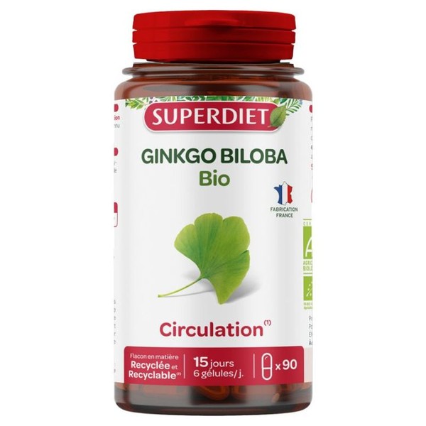Superdiet Ginkgo Biloba Circulation Bio Gélules