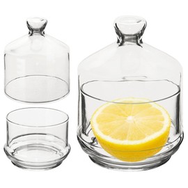 Vilde Lemon Glass Container with Lid, Lemon Bell, Glass Bell, Food Storage Container for Lemon, 9 x 12 cm