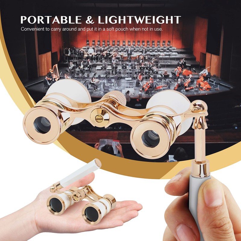 Aomekie Opera Glasses Binoculars 3X25 Theater Glasses Lorgnette Mini Binocular