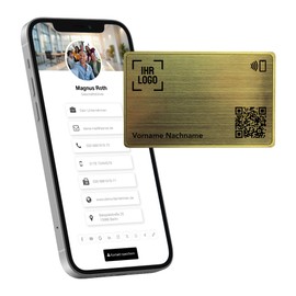 Litfax Digital NFC Business Card - Metal - NFC Card Including Website & vCard Profile - No Monthly Fees - Compatible with Smartphones (Android and iOS) (Metal Gold)