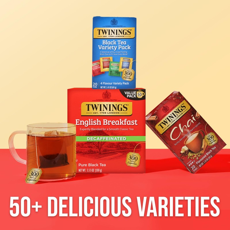 Twinings Variety Pack Black Tea Bags, 20 Count (Pack of