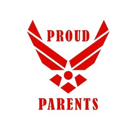Imagnt Studio - US Air Force Parents Proud Parents - Decals for car Laptop Wall Bumper Stickers (Red, One Sticker - 8 x 7.5 inches)