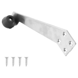 1 Pack Over Head Door Stop, Right 90 Degree Door Stop 304 Stainless Steel for Wall Mount Door Holder, Wire Drawing Process with Buffer Sound Dampening Rubber, Gate Resistor Invisible Limiter, Silver