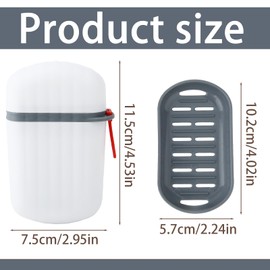 Portable Travel Soap Case, PP Versatile Small Soap Dish with Lid Efficient Drainage Leak-Proof Seal Box Easy to Clean Container Supply for Travel Shower Gym Camping Outdoor Activities (White)