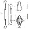 YOFIT Shade Sail Hardware Kit 5 inch for Triangle Rectangle